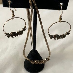 Matching Floral Earrings and Necklace